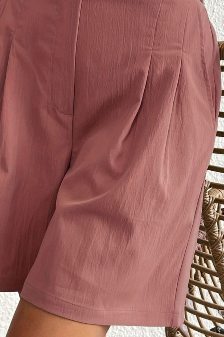 High Waist Shorts with Pockets - Bottoms