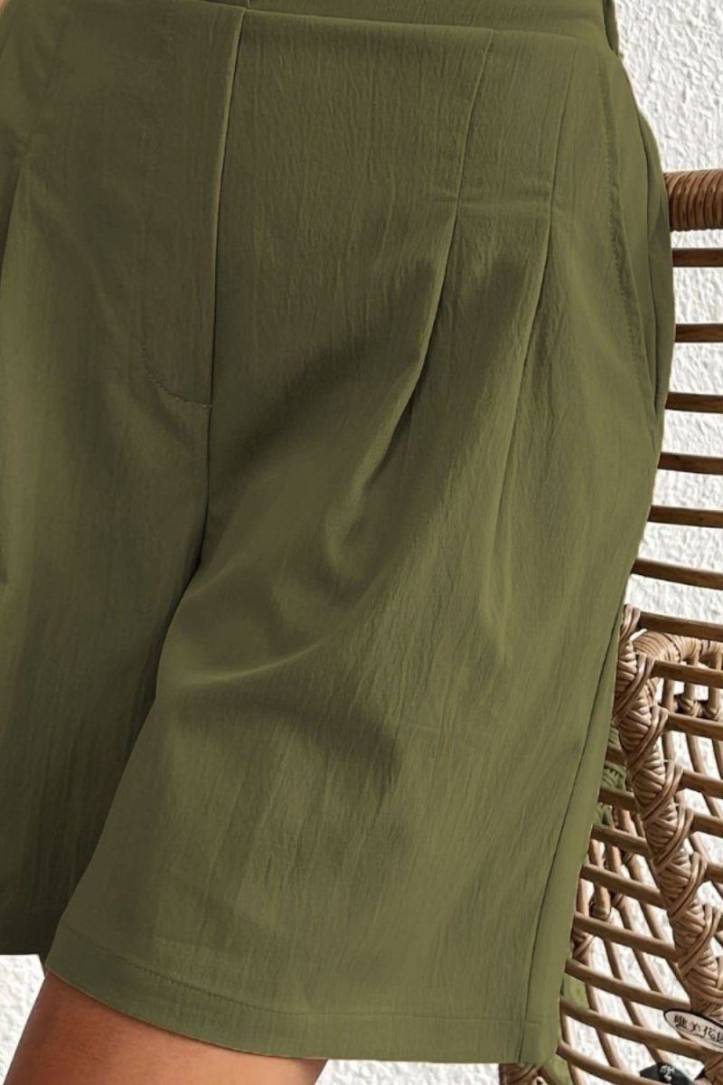 High Waist Shorts with Pockets - Bottoms