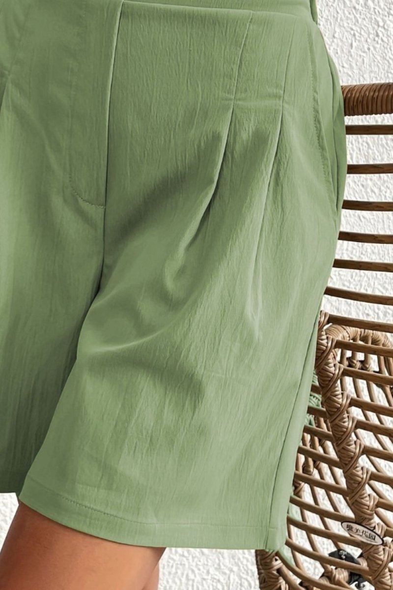 High Waist Shorts with Pockets - Bottoms