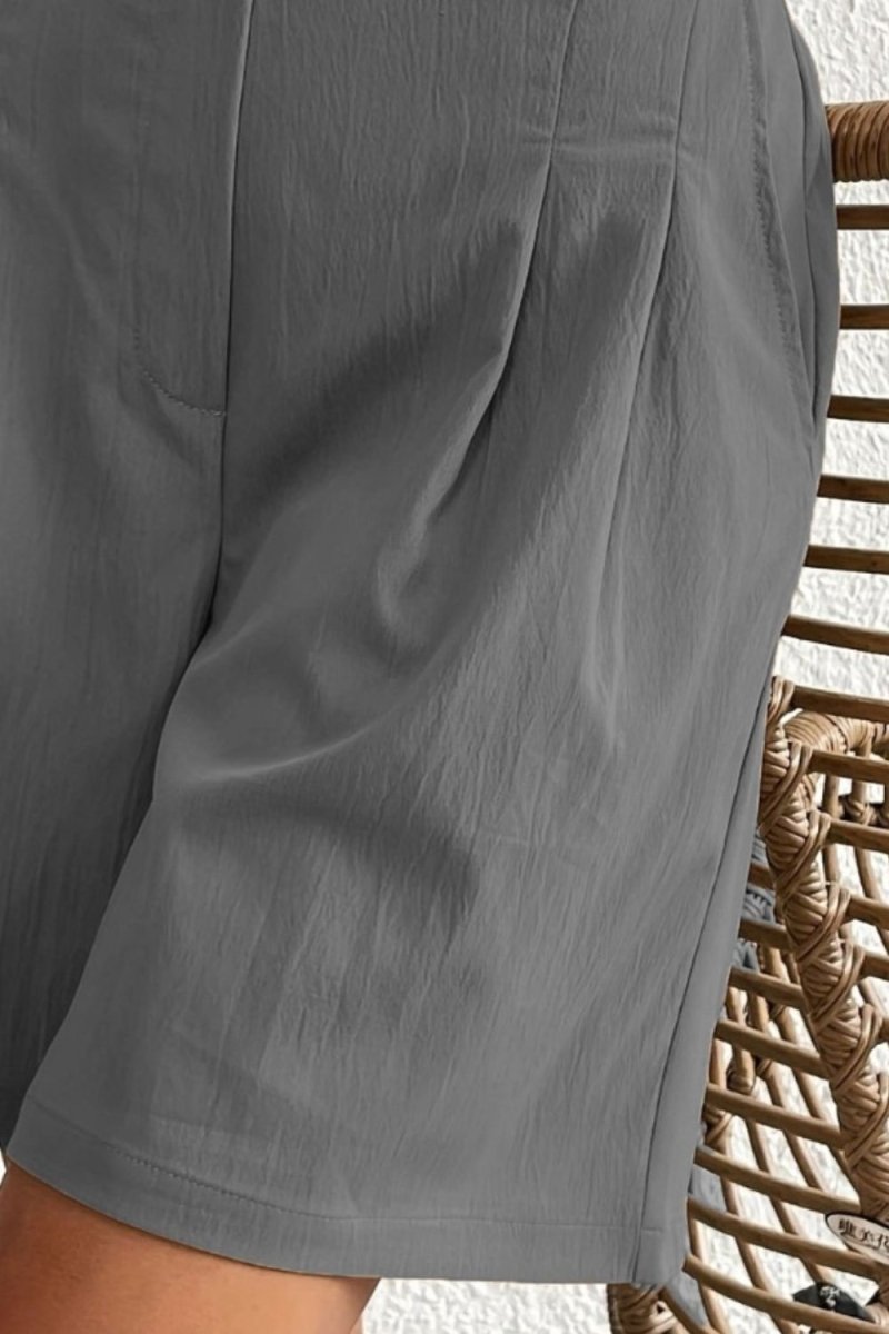 High Waist Shorts with Pockets - Bottoms