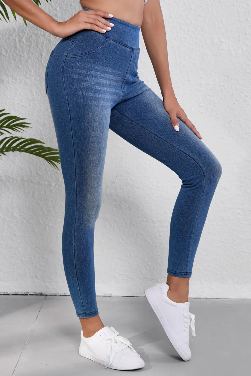 High Waist Skinny Jeans - Bottoms