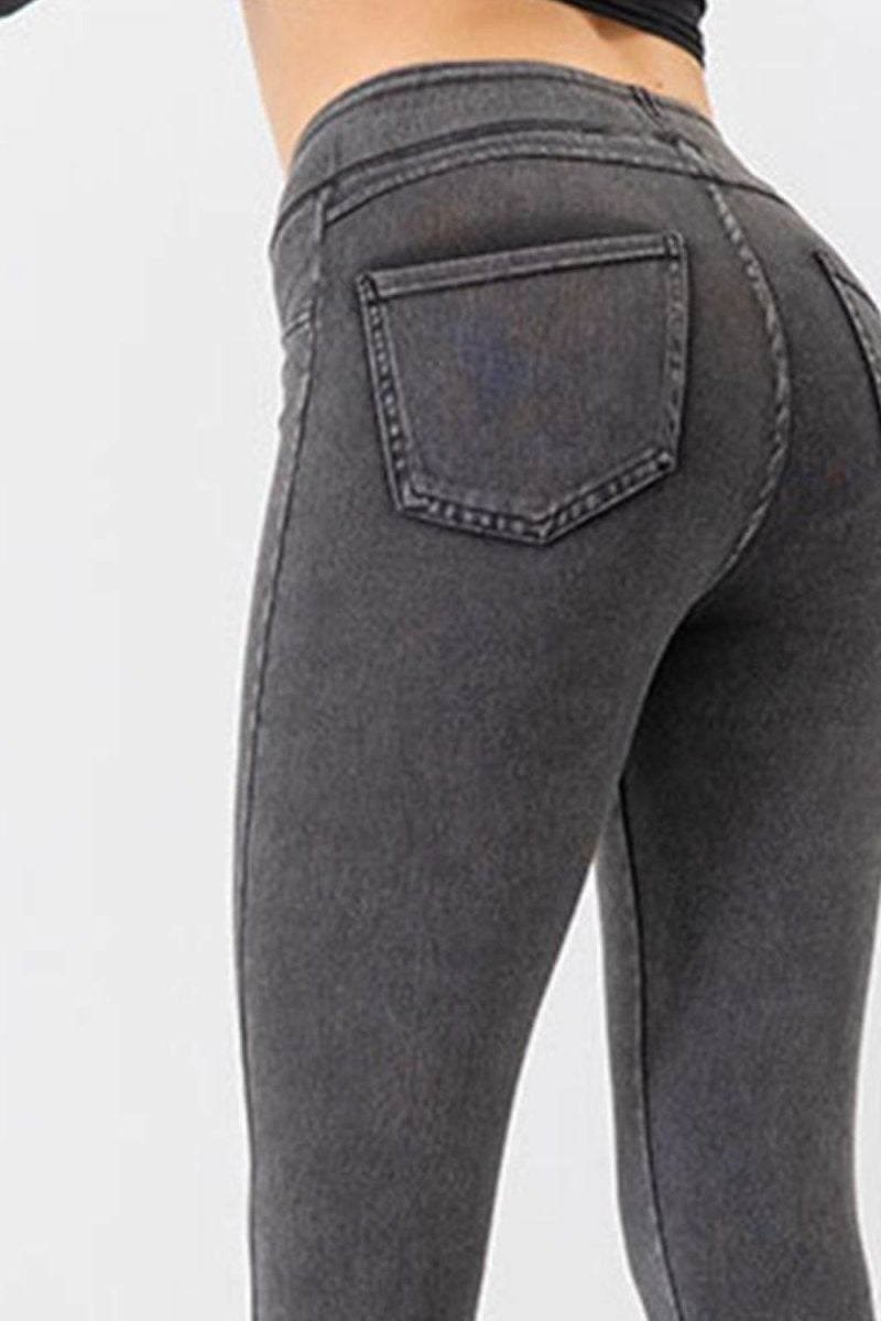 High Waist Skinny Jeans - Bottoms
