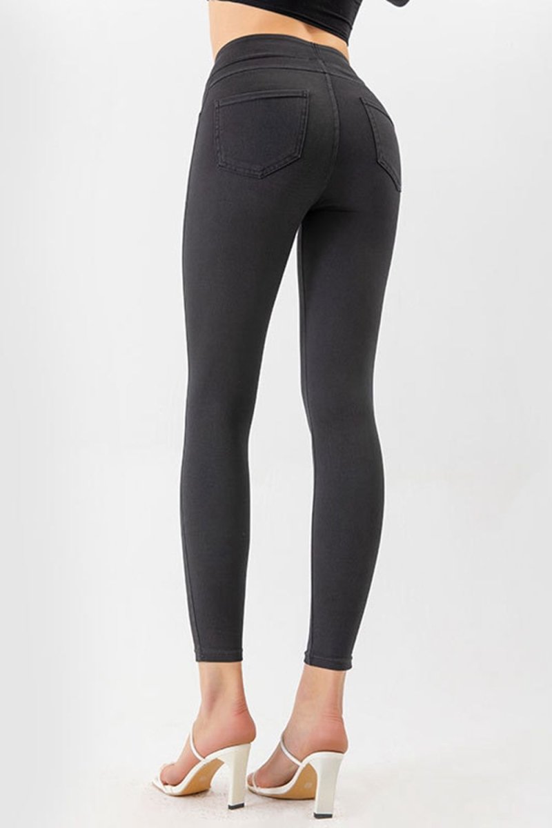 High Waist Skinny Jeans - Bottoms