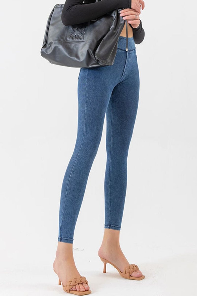 High Waist Skinny Jeans - Bottoms