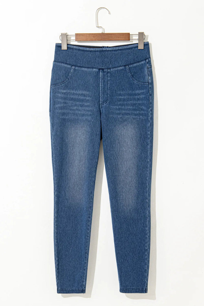 High Waist Skinny Jeans - Bottoms