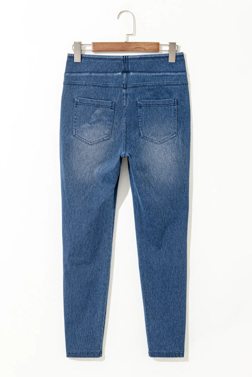 High Waist Skinny Jeans - Bottoms