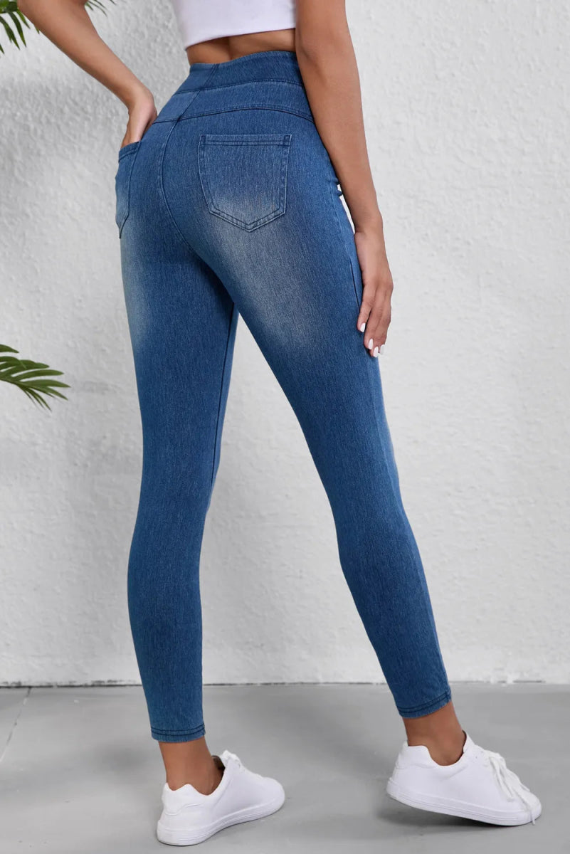 High Waist Skinny Jeans - Bottoms
