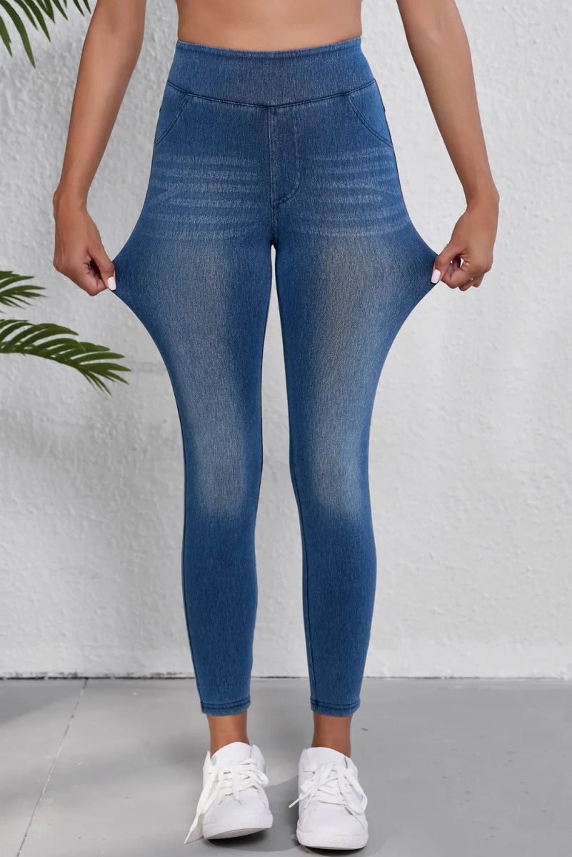 High Waist Skinny Jeans - Bottoms