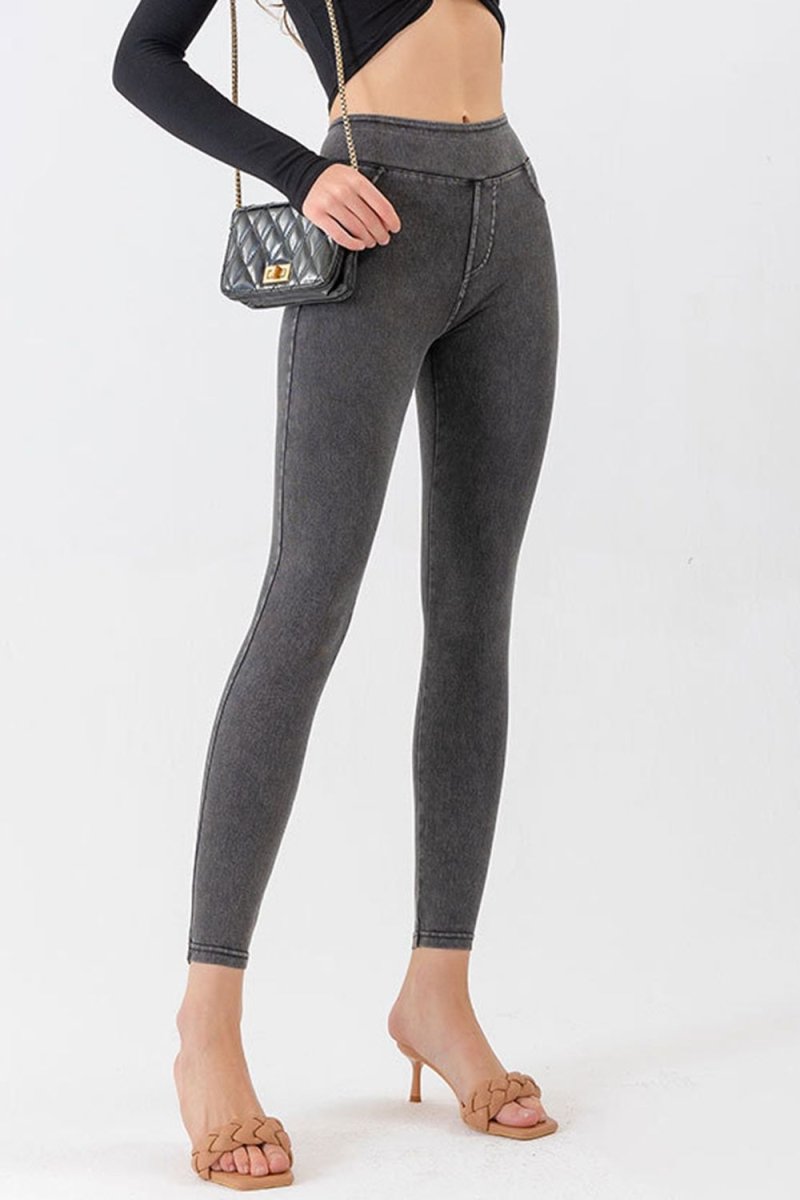 High Waist Skinny Jeans - Bottoms