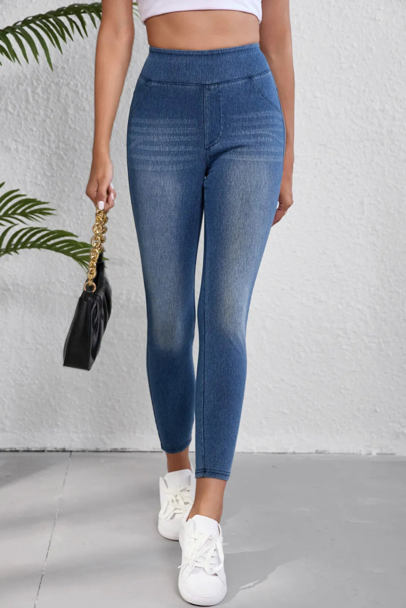 High Waist Skinny Jeans - Bottoms