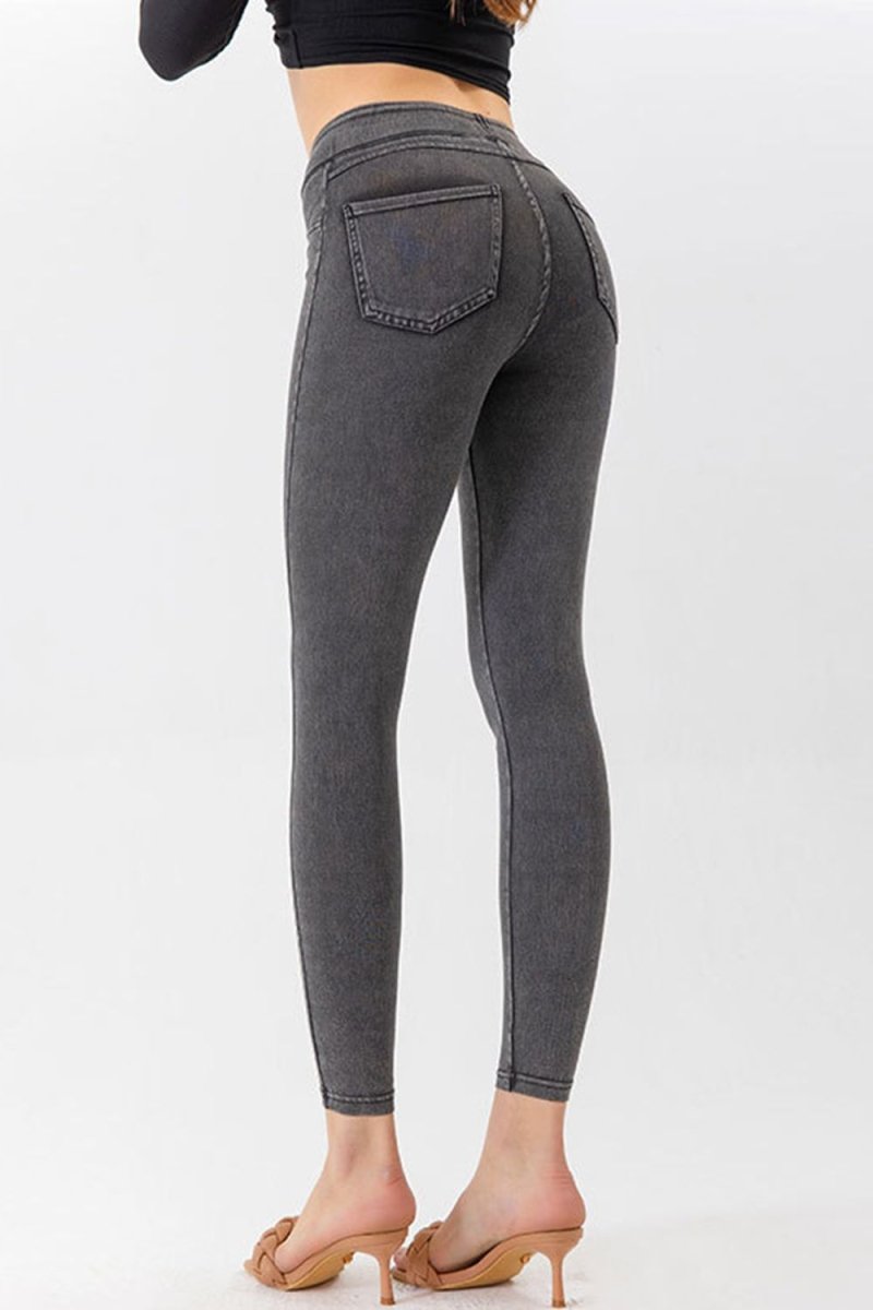 High Waist Skinny Jeans - Bottoms