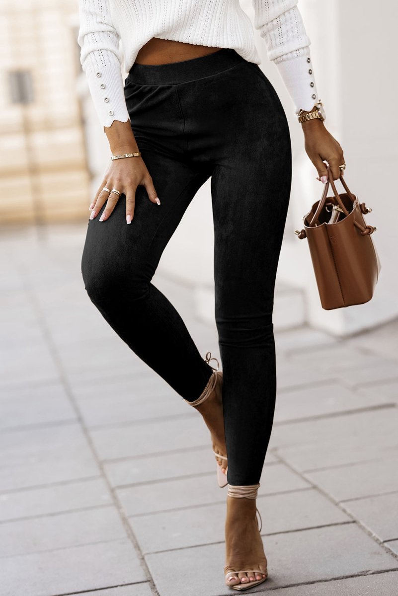 High Waist Skinny Leggings - Bottoms
