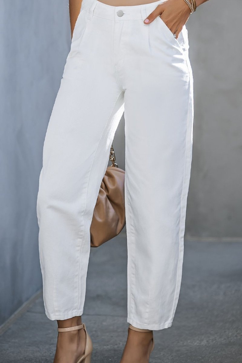 High - Waist Straight Jeans - Bottoms