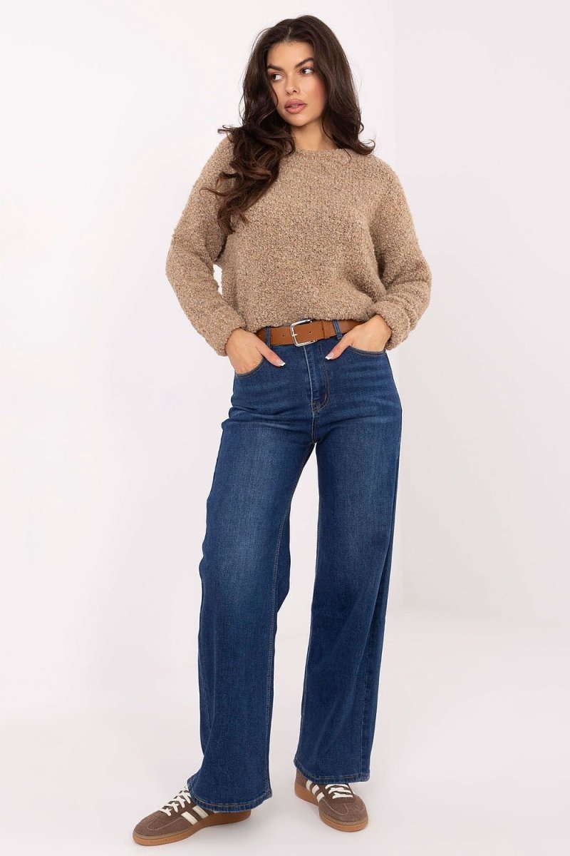 High - Waisted Straight Leg Jeans - Blue - 