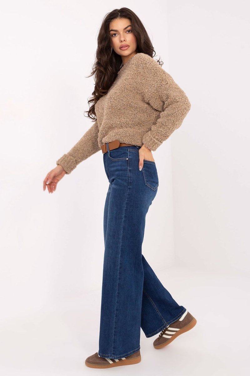 High - Waisted Straight Leg Jeans - Blue - 