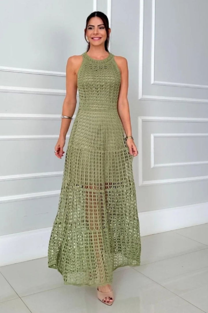 Hollowed - Out Sleeveless Maxi Dress - New Arrivals