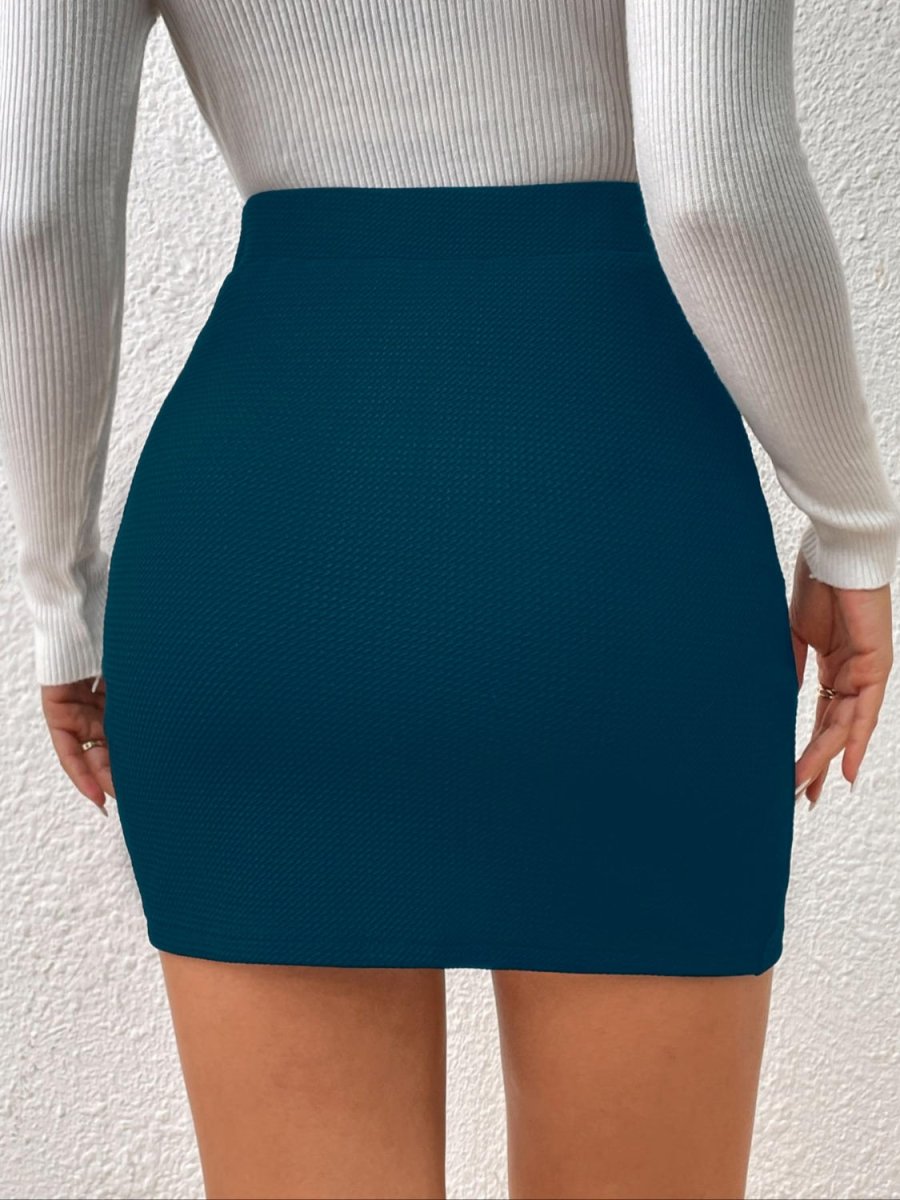 Honey Ruched Elastic Waist Skirt - Bottoms