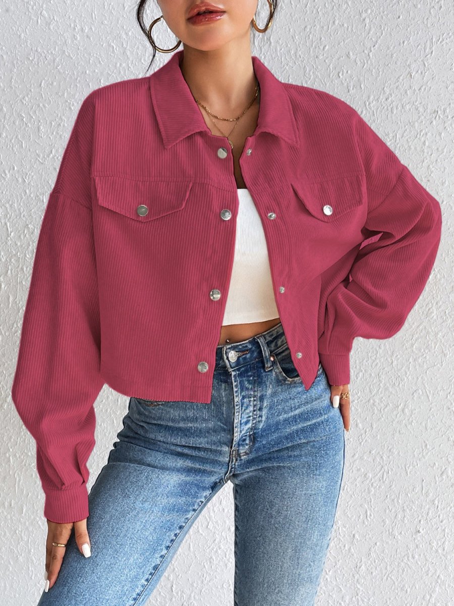 Honey Snap Down Long Sleeve Jacket - Outerwear