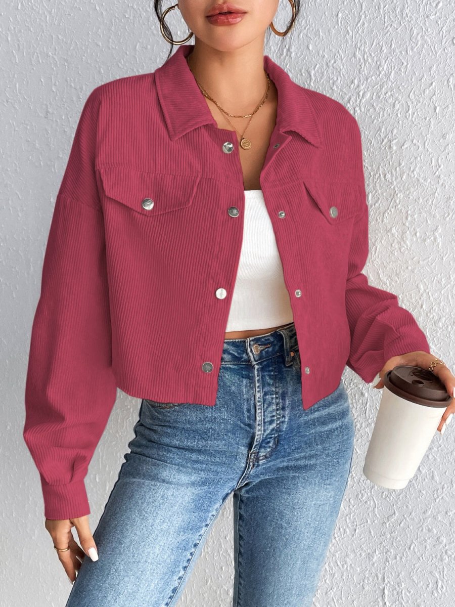 Honey Snap Down Long Sleeve Jacket - Outerwear