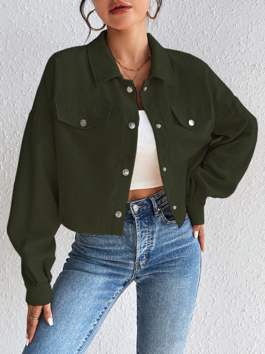 Honey Snap Down Long Sleeve Jacket - Outerwear