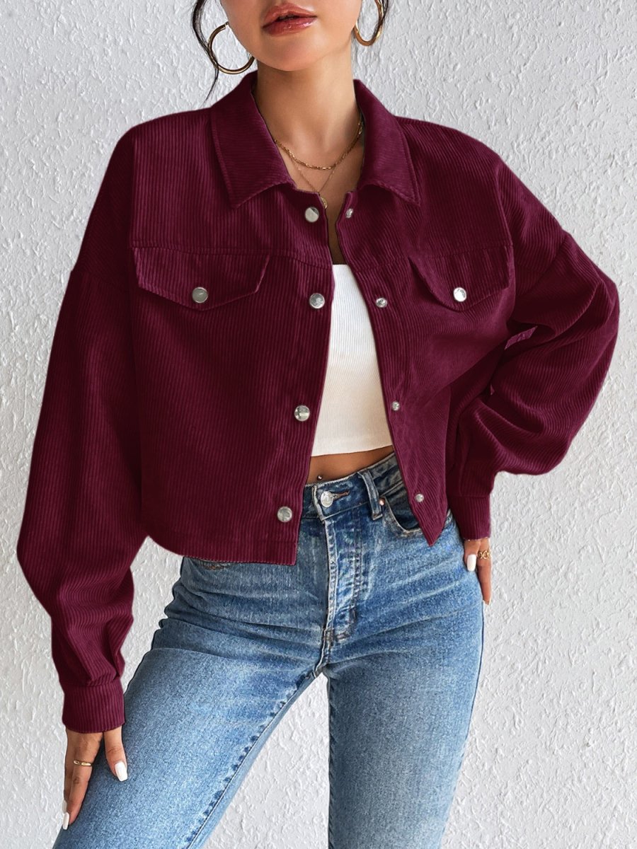 Honey Snap Down Long Sleeve Jacket - Outerwear