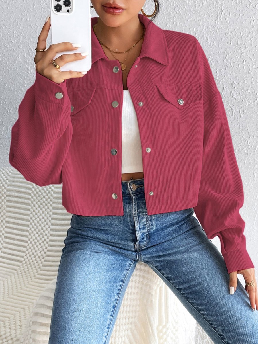 Honey Snap Down Long Sleeve Jacket - Outerwear