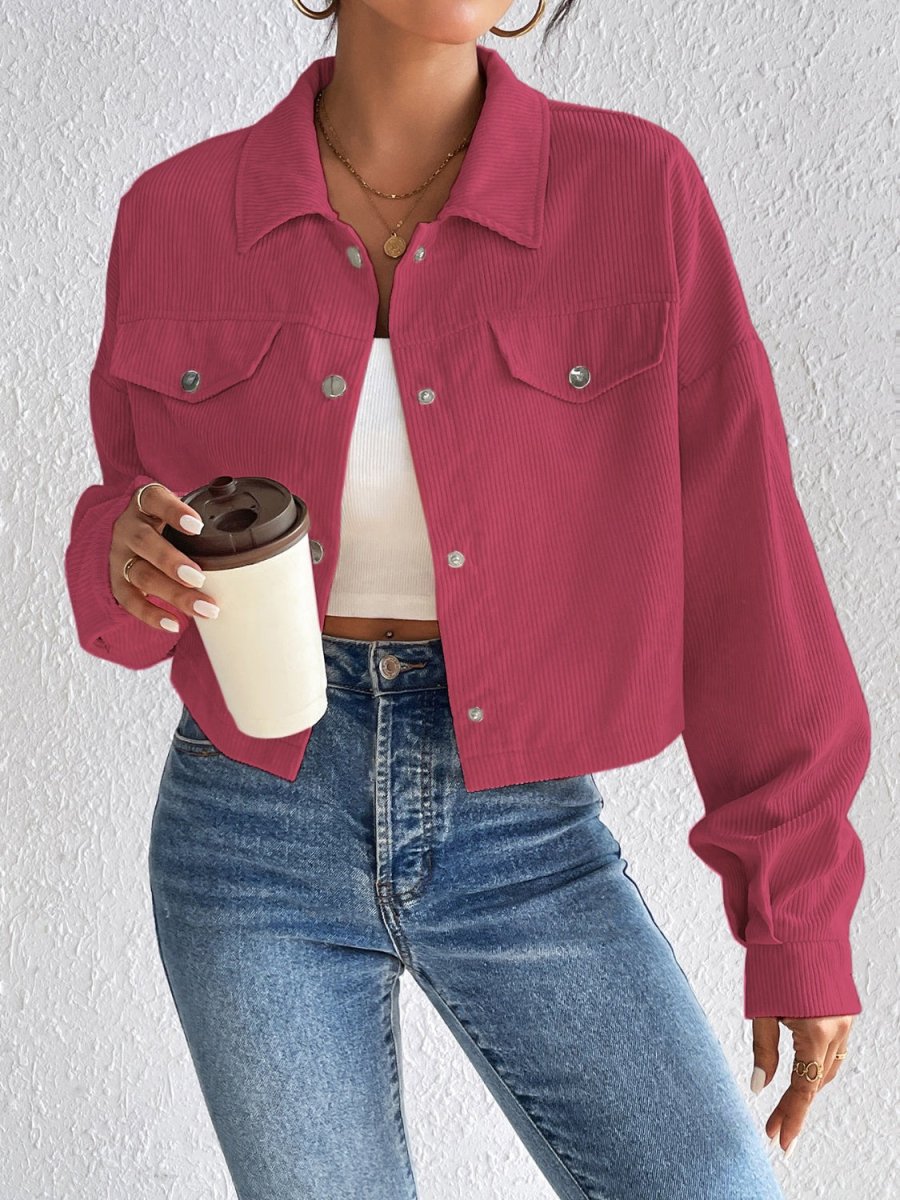 Honey Snap Down Long Sleeve Jacket - Outerwear