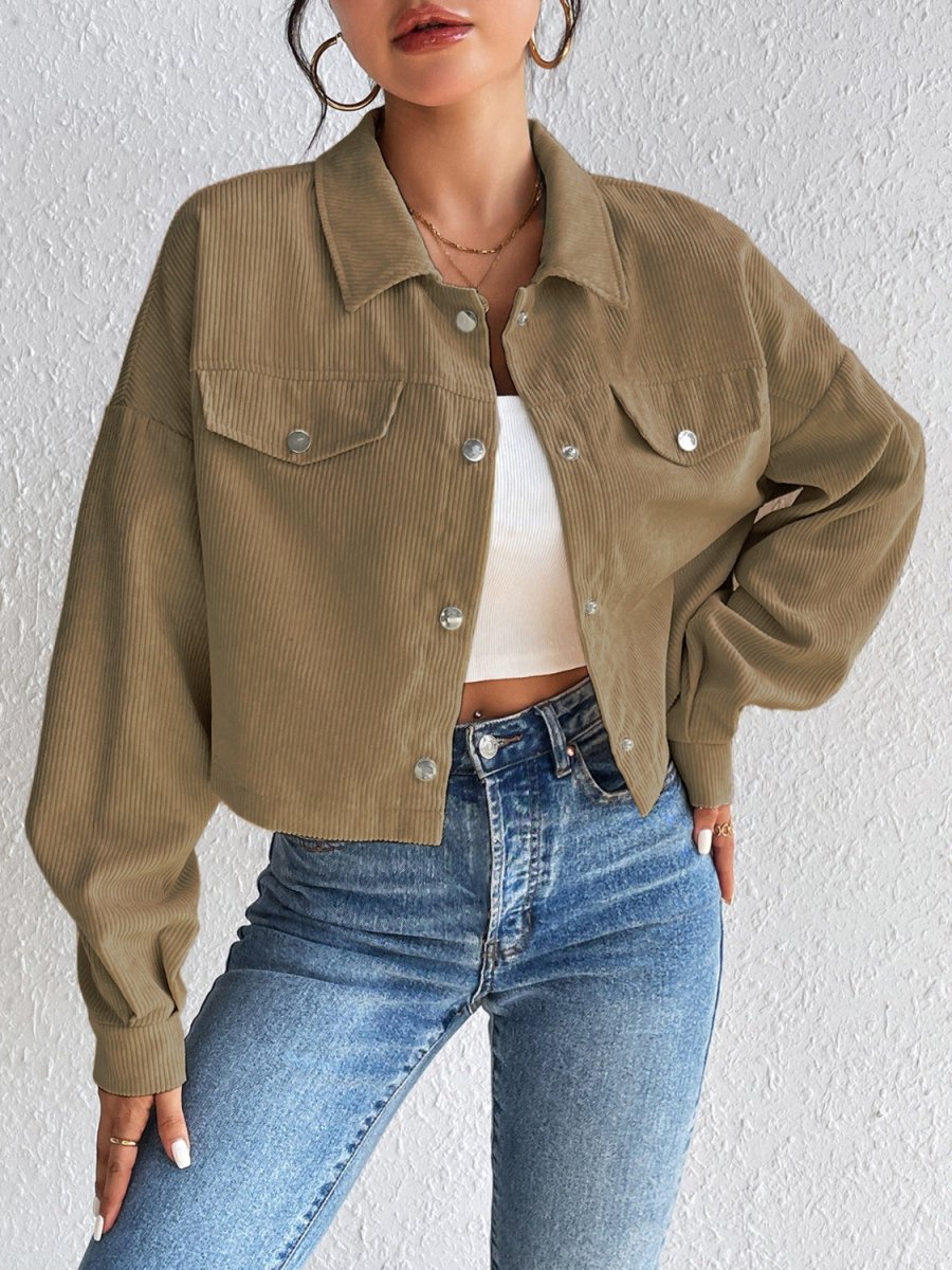 Honey Snap Down Long Sleeve Jacket - Outerwear