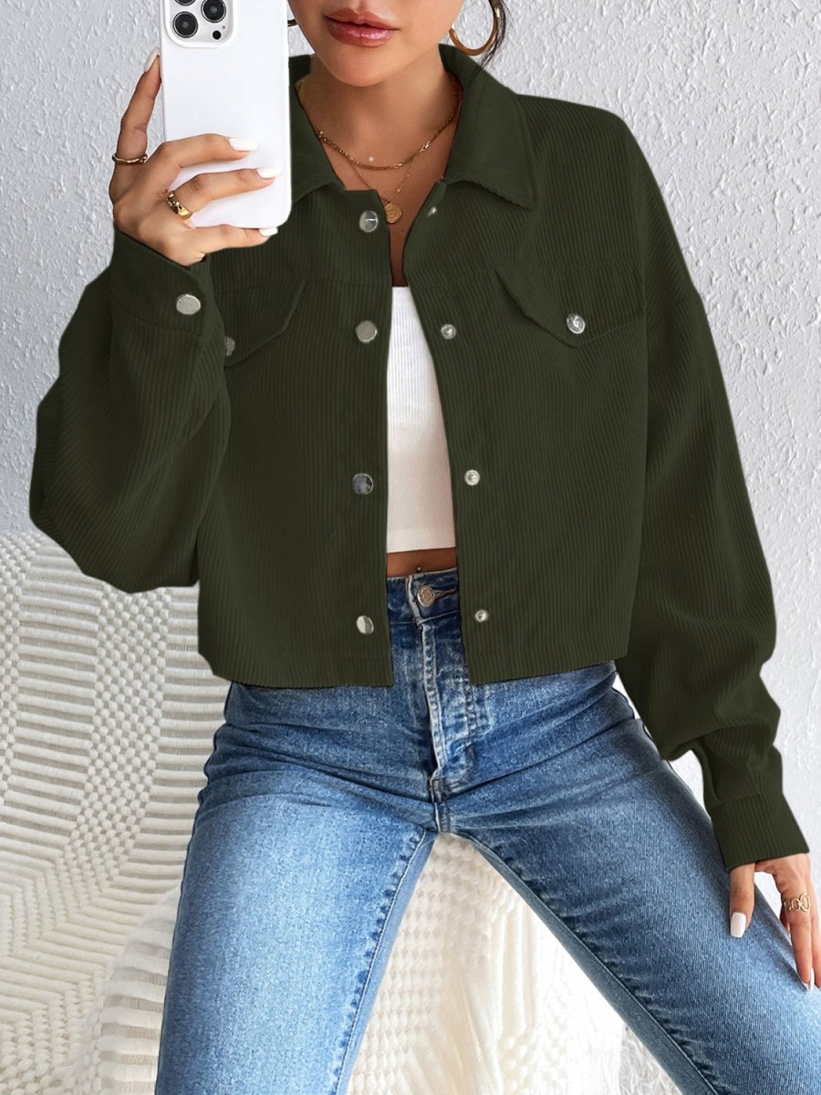 Honey Snap Down Long Sleeve Jacket - Outerwear