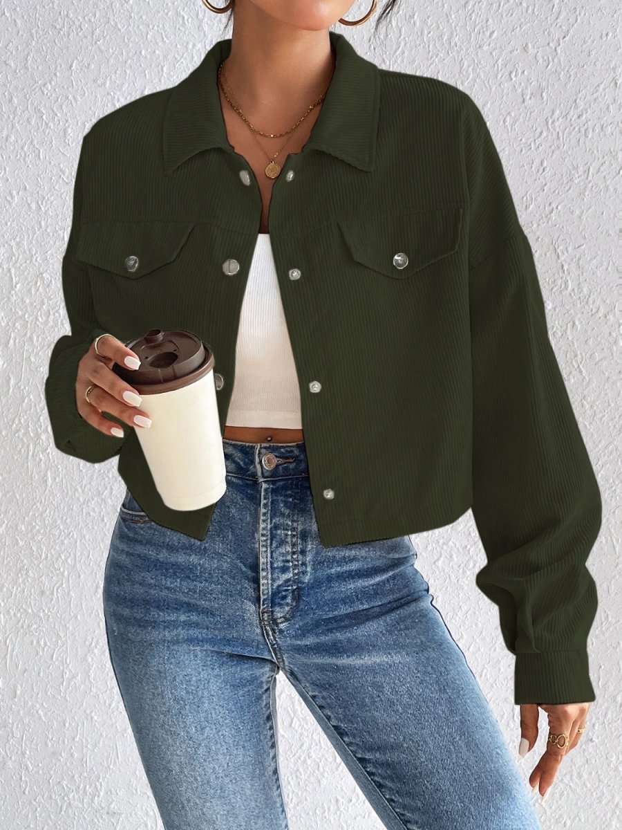 Honey Snap Down Long Sleeve Jacket - Outerwear
