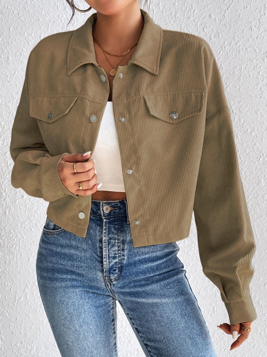 Honey Snap Down Long Sleeve Jacket - Outerwear