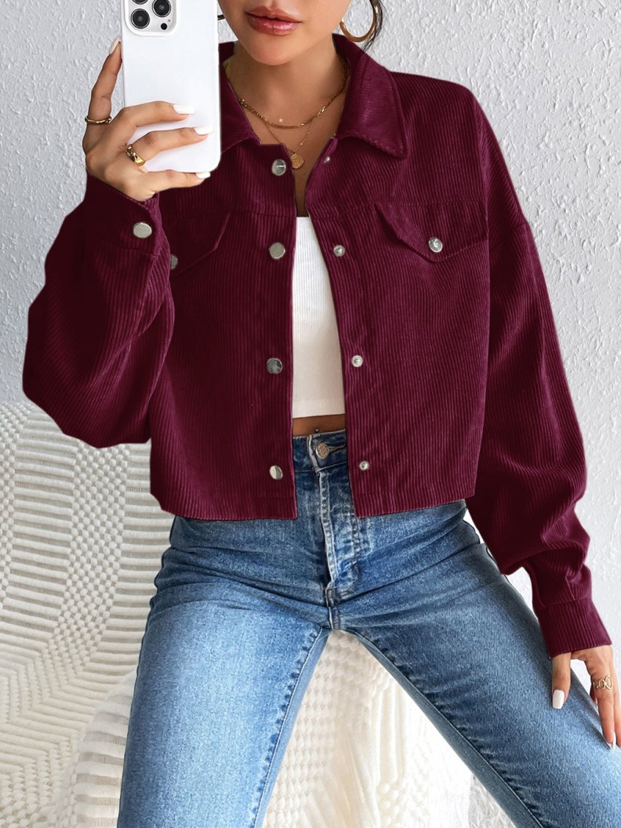 Honey Snap Down Long Sleeve Jacket - Outerwear