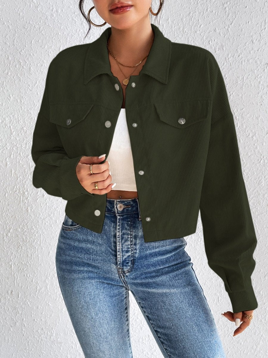 Honey Snap Down Long Sleeve Jacket - Outerwear