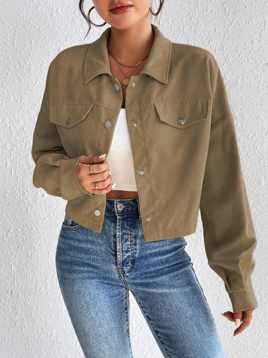 Honey Snap Down Long Sleeve Jacket - Outerwear