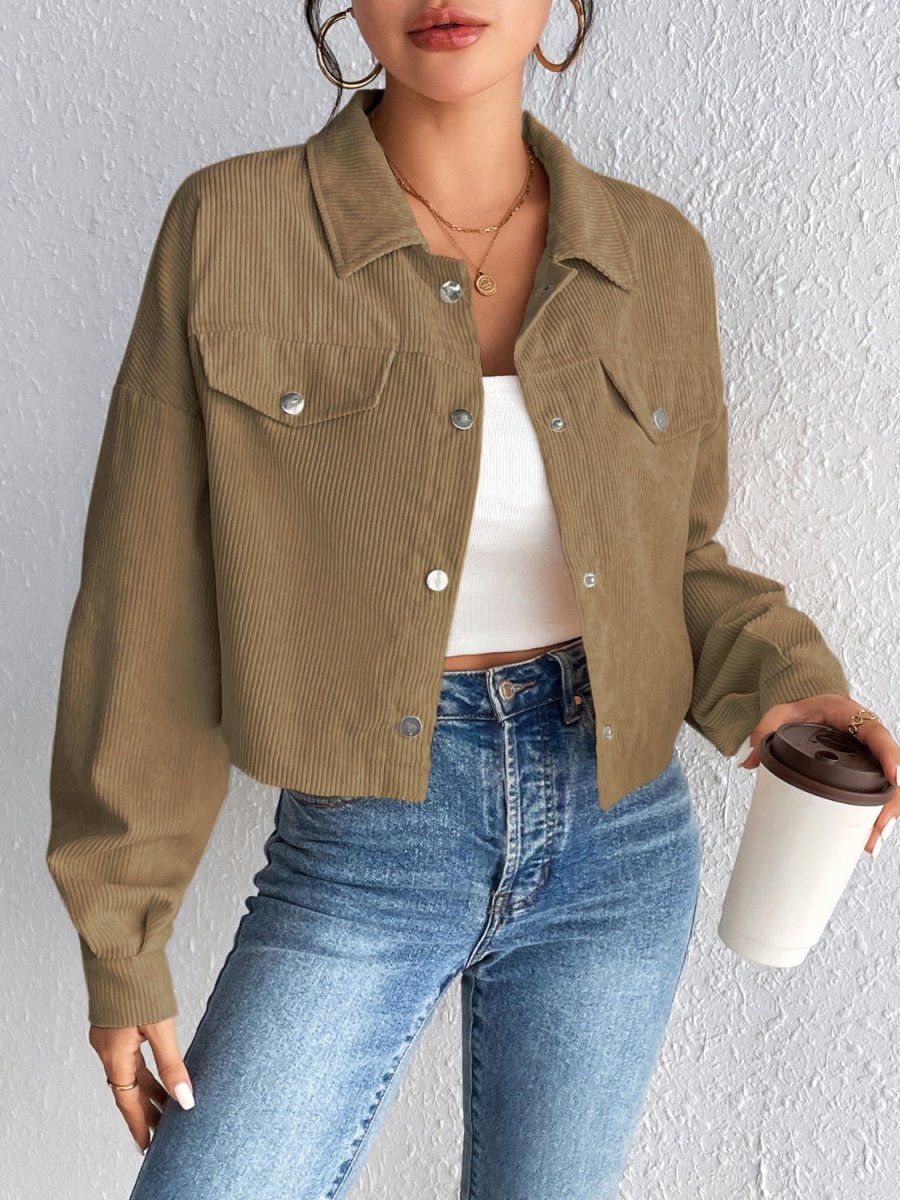 Honey Snap Down Long Sleeve Jacket - Outerwear