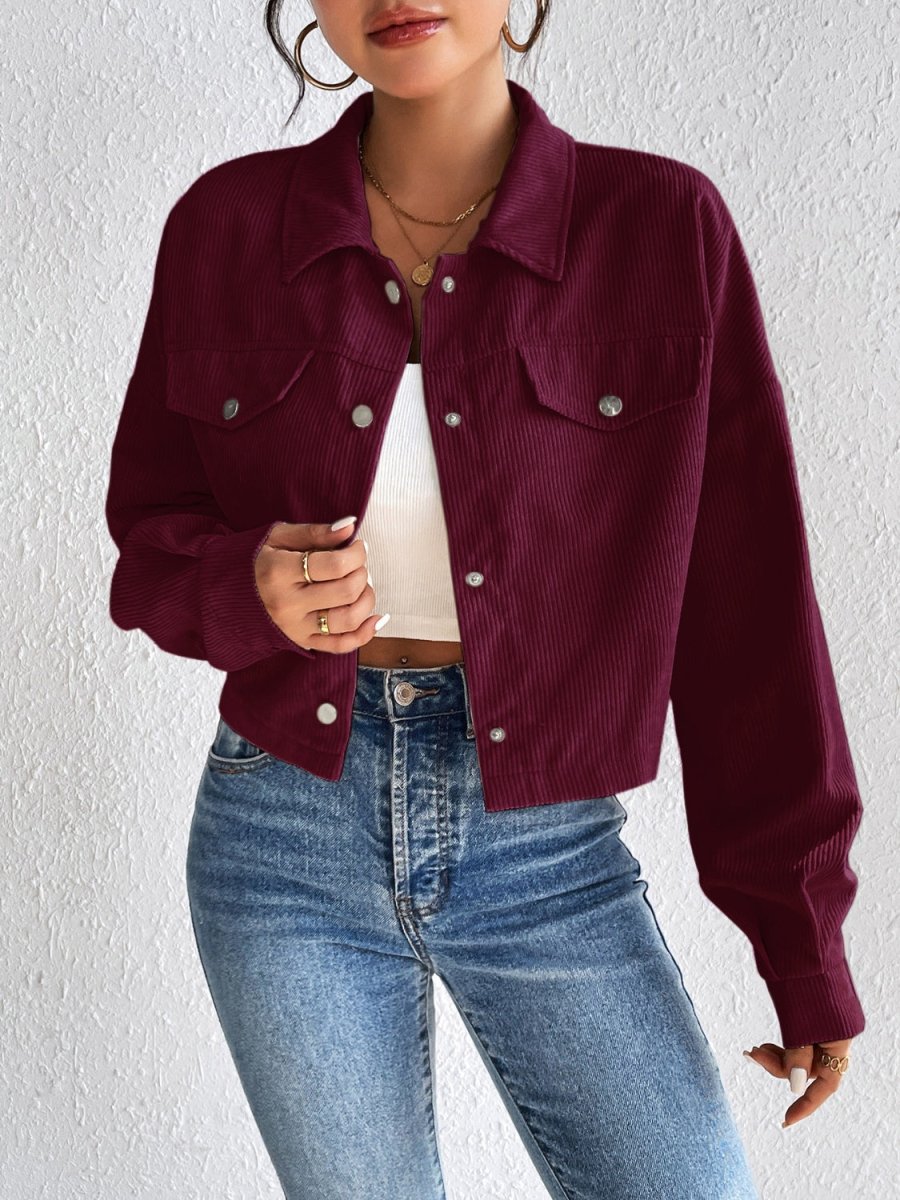 Honey Snap Down Long Sleeve Jacket - Outerwear