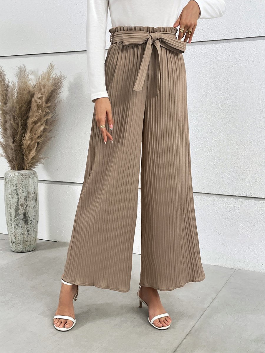 Honey Tied Wide Leg Long Pants - Bottoms