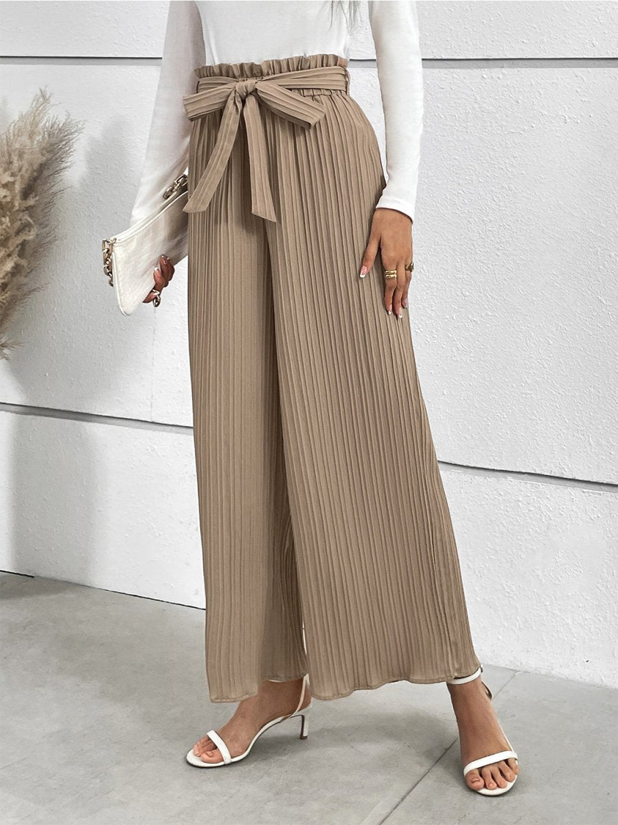 Honey Tied Wide Leg Long Pants - Bottoms