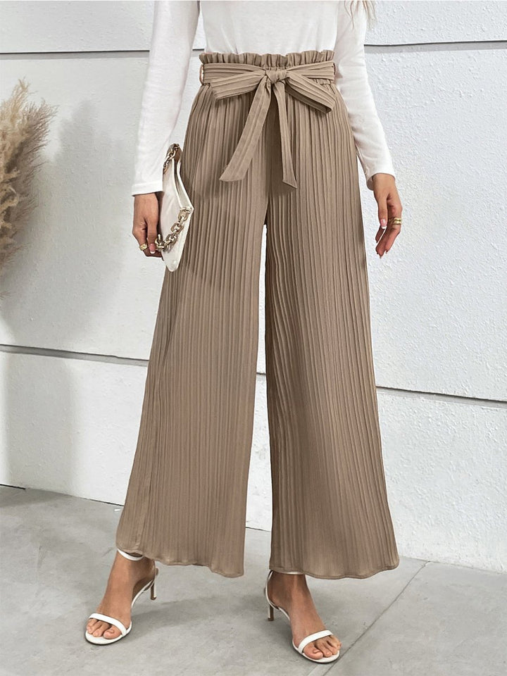 Honey Tied Wide Leg Long Pants - Bottoms