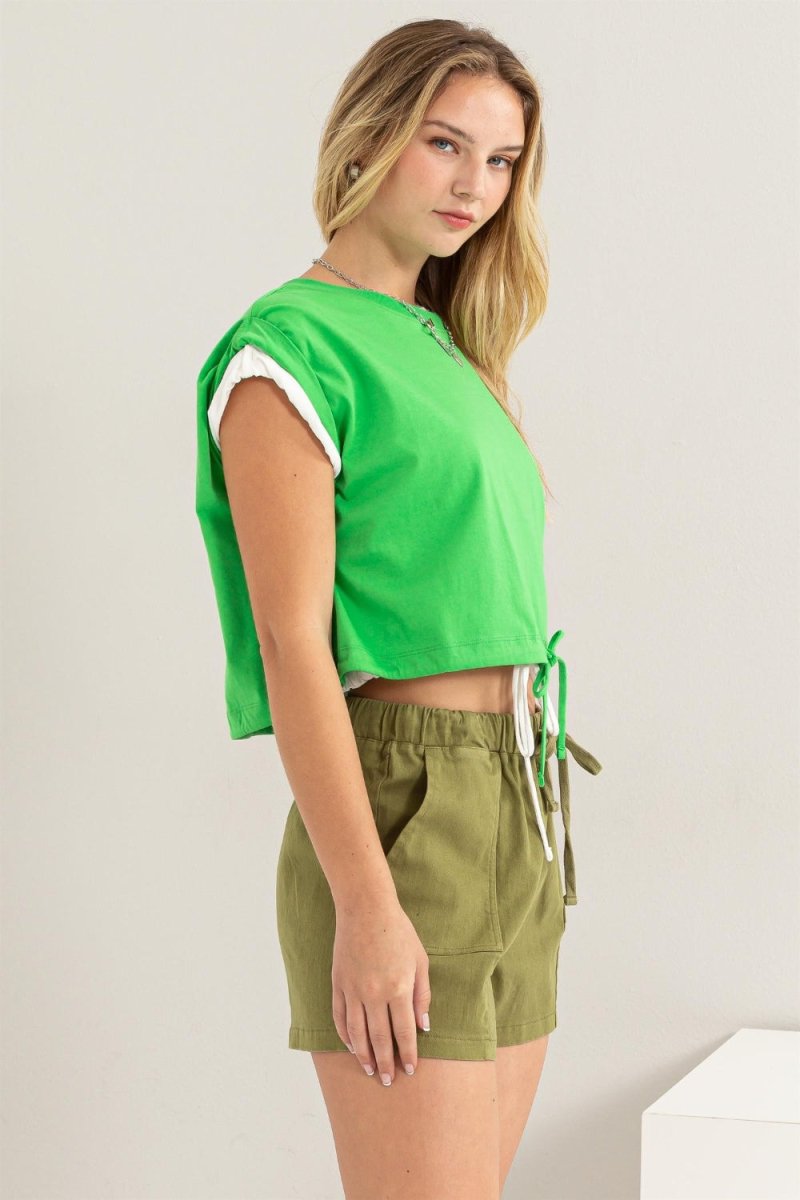 HYFVE Drawstring Hem Crop Top - Top