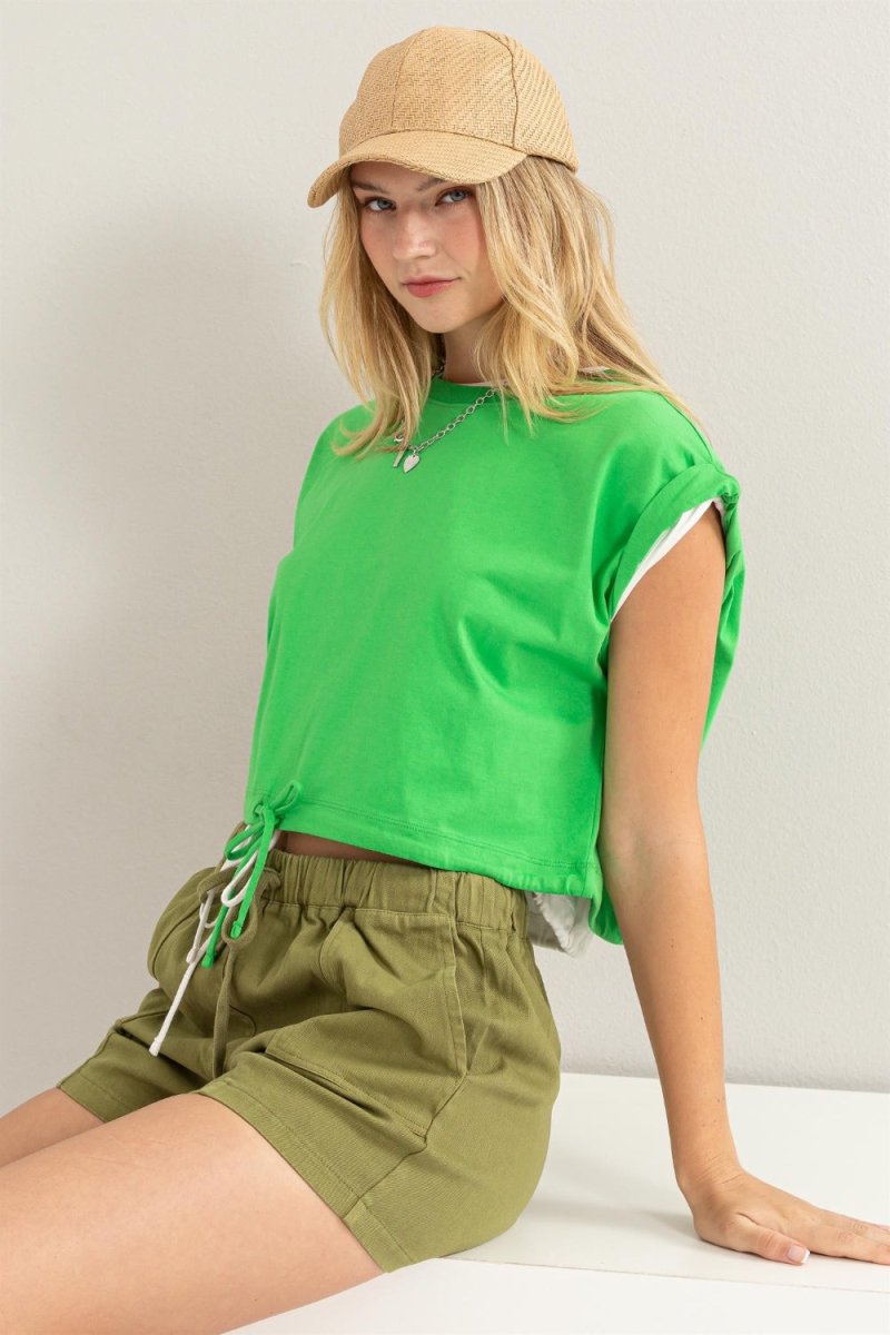 HYFVE Drawstring Hem Crop Top - Top
