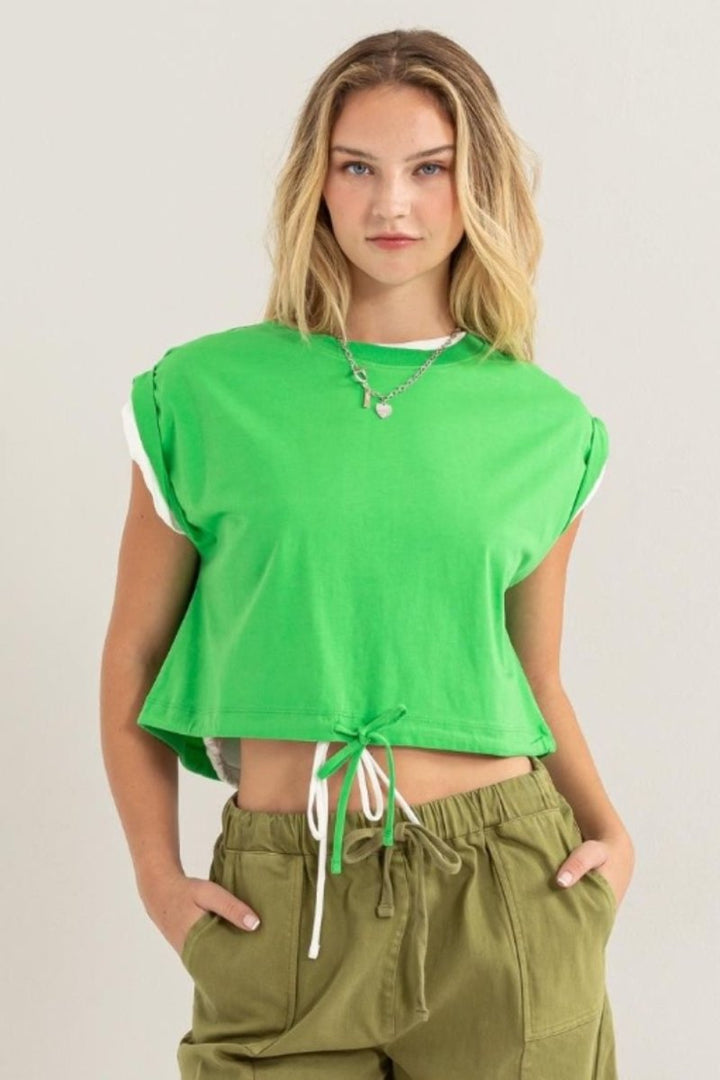 HYFVE Drawstring Hem Crop Top - Top