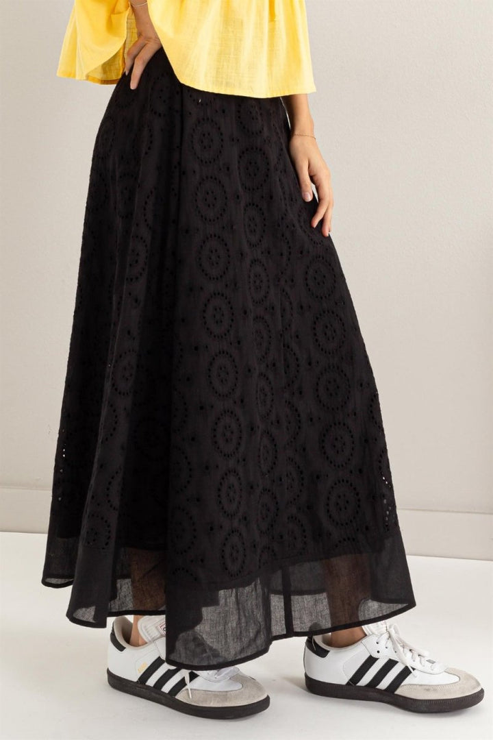 HYFVE Eyelet High - Waist Midi Skirt - Bottoms