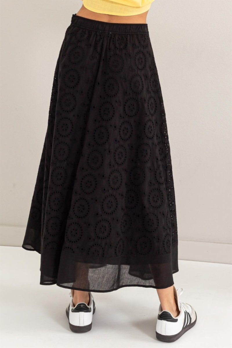 HYFVE Eyelet High - Waist Midi Skirt - Bottoms