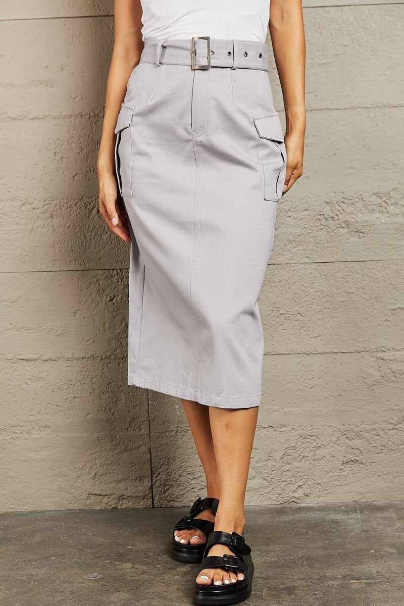 HYFVE Professional Poise Buckled Midi Skirt - Bottoms