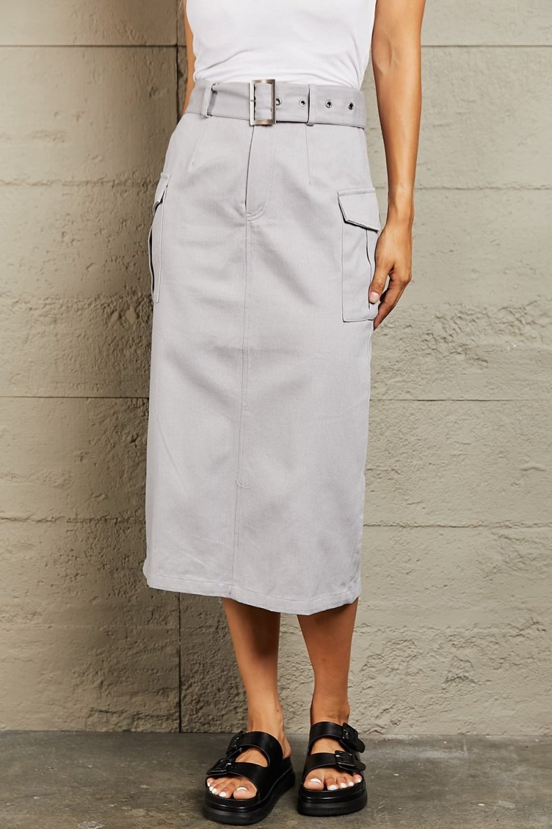 HYFVE Professional Poise Buckled Midi Skirt - Bottoms