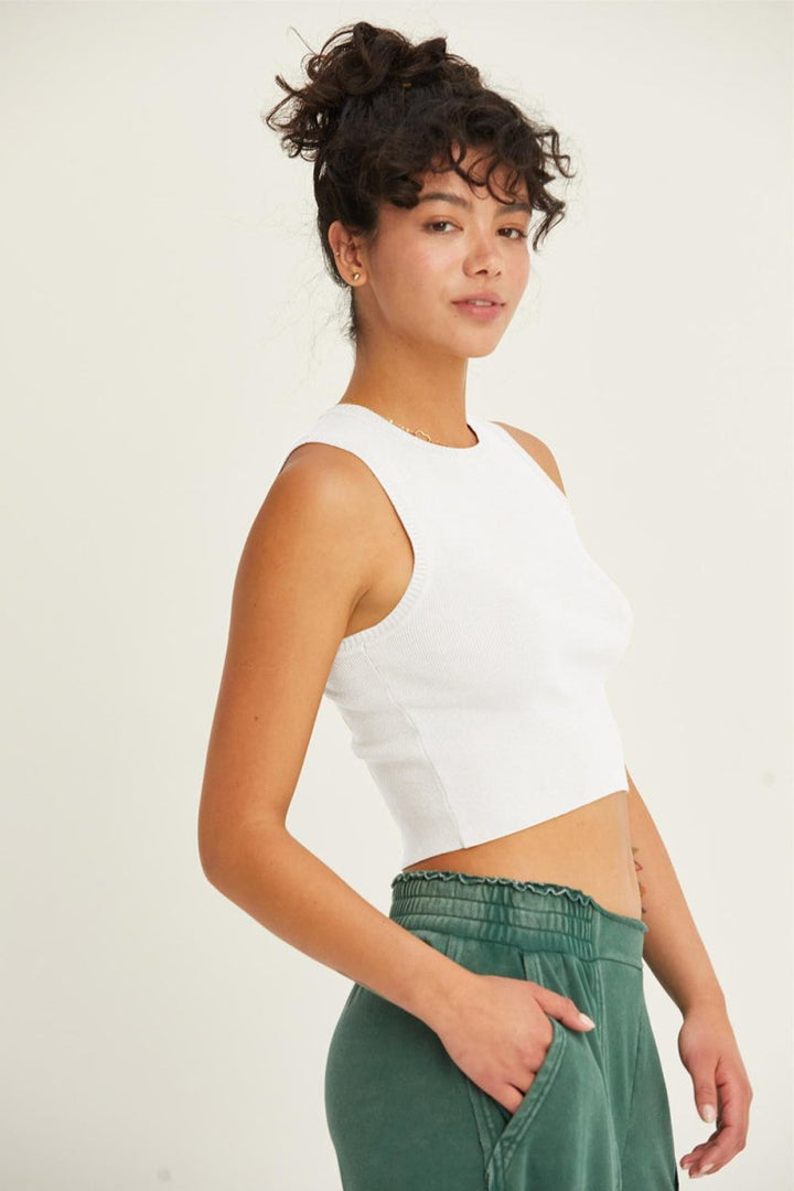 HYFVE Ribbed Knit Cropped Tank - Top