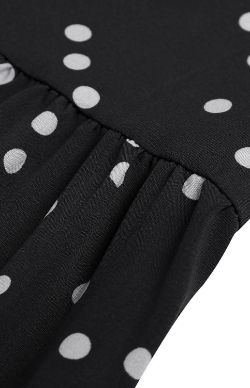 Ladies Summer Fashion V Neck Sling Polka Dot Dress Long Dress