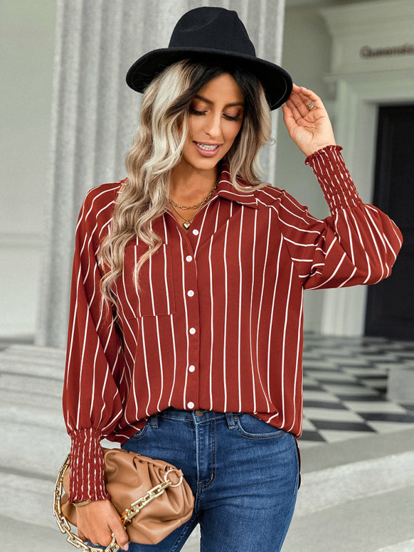 Women's striped fashion casual loose shirt