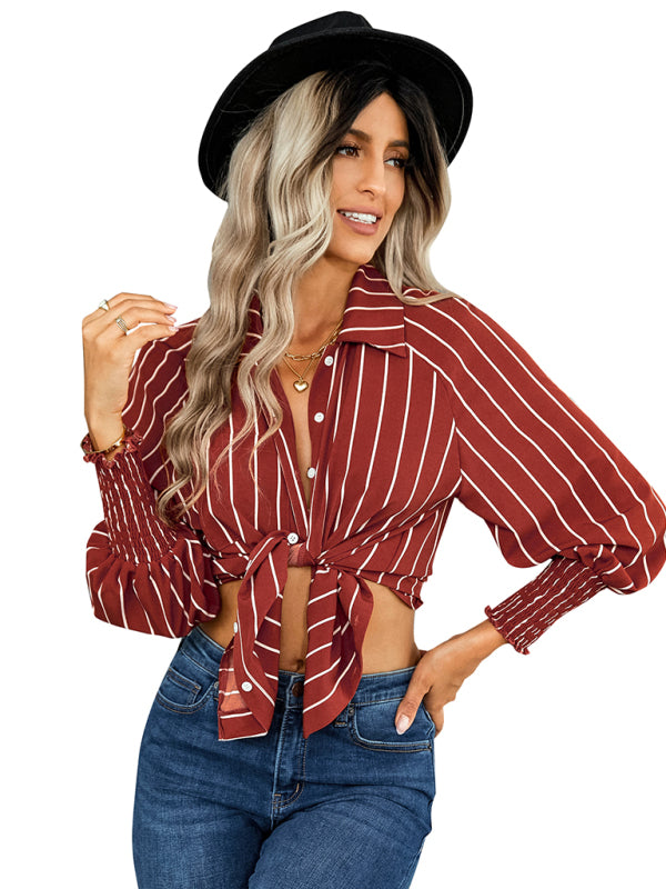 Women's striped fashion casual loose shirt